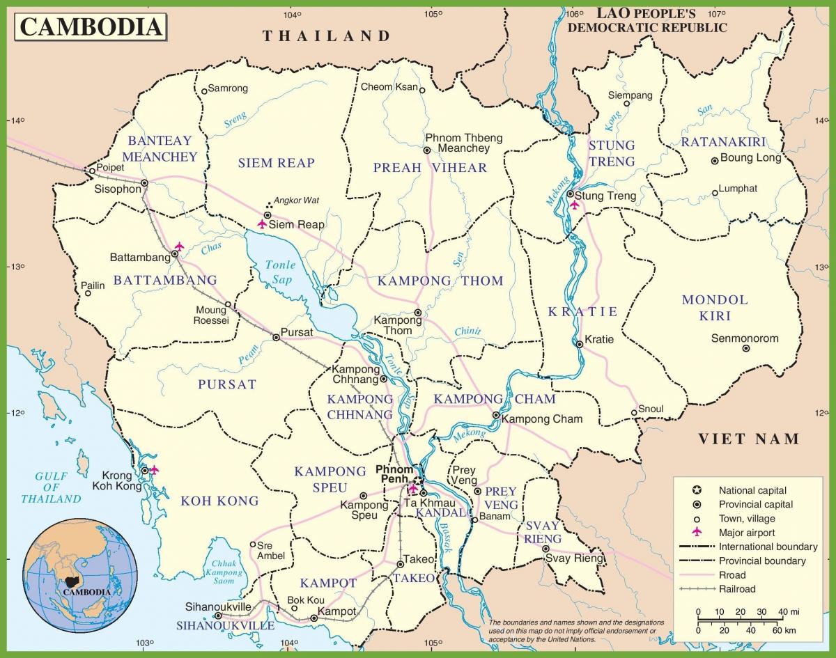 Mapa de Cambodia política