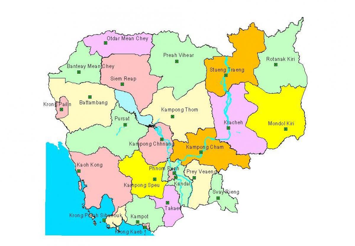 Mapa de Cambodia provincias