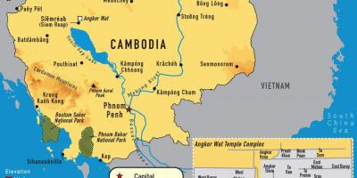 Angkor mapa Cambodia