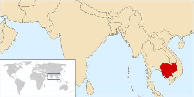 Amosar Cambodia no mapa do mundo