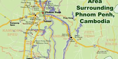 Mapa de phnom penh, Cambodia
